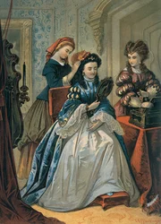 Cenicienta peinando a su hermana para el baile, ilustración para «Cenicienta» de Charles Perrault (1628-1703)